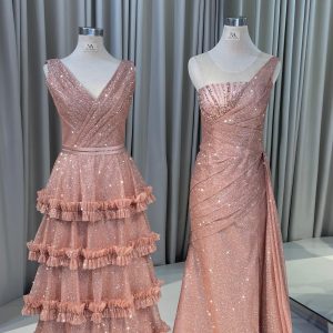 Rose Gold Mermaid & Tiered Dress
