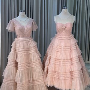 Rose Gold Tiered Tulle Dress