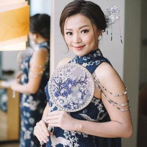 Alternative view of Navy Halter Neckline Cheongsam