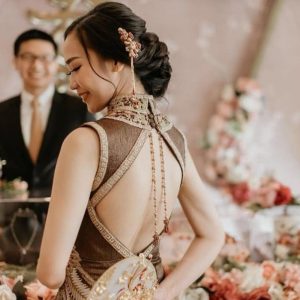 Alternative view of Backless Brown Cheongsam