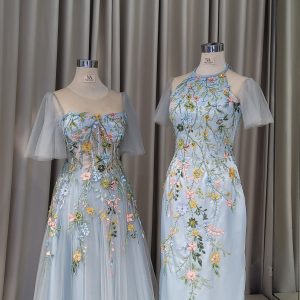 Light Blue A-line & Pencil Dress