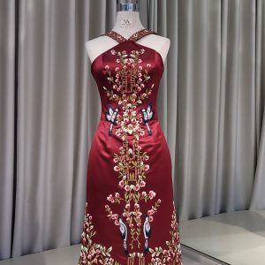 Maroon Midi Cheongsam