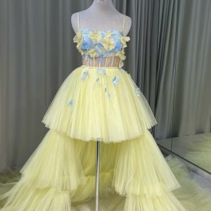 Yellow Tiered Tulle Dress