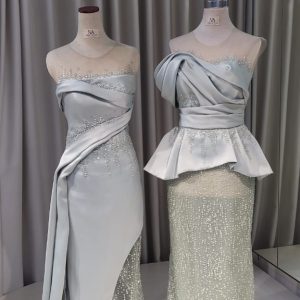 Sage Green See Through H-line Dress