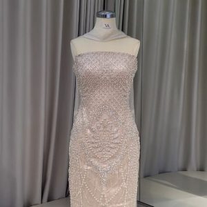 Champagne Dress with Pencil Skirt