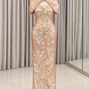 Champagne Bronze Cape Cheongsam